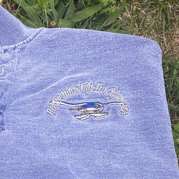 NON FICTION polo sweatshirt long sleeved VINTAGE lightly worn || MENS MEDIUM || - Picture 3 of 4